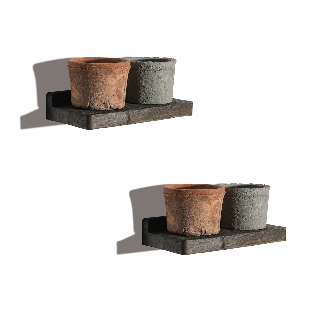 Freezing point Small Floating Shelves for Wall Set of 2 Natural Wood 8  4Inch Wall Shelf Mini Corner Shelf Decor Plant Display M