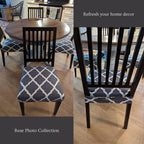 Searchi Stretch Dining Chair Seat Covers Set Of 6, Soft Removable Washable Seat Covers For Dining Chairs, Dining Room Seat Cover Protector (Rear-Covered, Grey)