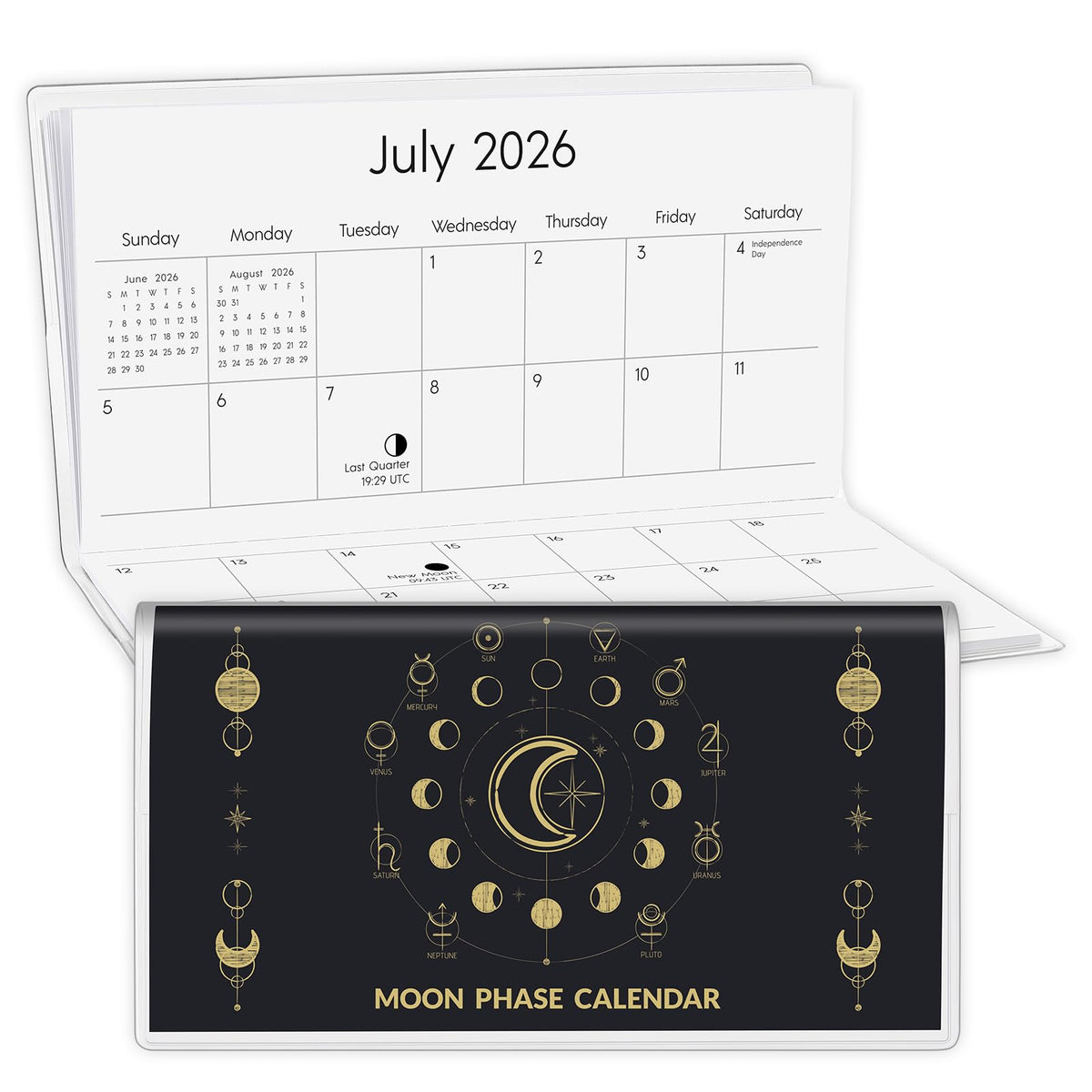 Zuozee Pocket Calendar 2024-2026, Moon Pocket Calendar 2025 For Purse, Mini Monthly Calendar With Pvc Cover, Small Size (3.5' X