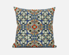 HomeRoots Blue Cream Orange Blue Cream Cloverleaf Boho Suede Throw Pillow