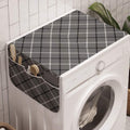 Lunarable Tartan Washing Machine Organizer, Geometric Simplicity Repetitive Pattern With Crossed Diagonal Lines, Anti-Slip Fabri