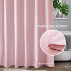 Aoohome Standard 72X72 Inch Shower Curtain Liner, Durable Polyester Solid Color Shower Curtain With Hooks, Weighted Hem, Water R