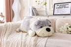 Bulldog Stuffed Animal Soft Large Dog Plush Hugging Pillow Gifts for Boys Girls Children's Day Gray 23.6in/60cm