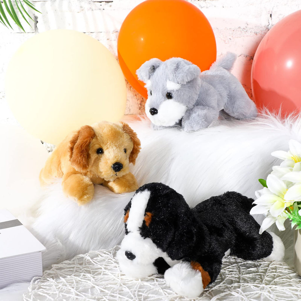 Skylety 3 Pcs 7.87 Inches Dog Stuffed Animal Plush Dog Soft Plush Dog Pillow Toy Fluffy Puppy Set For Christmas Girls Baby Kids
