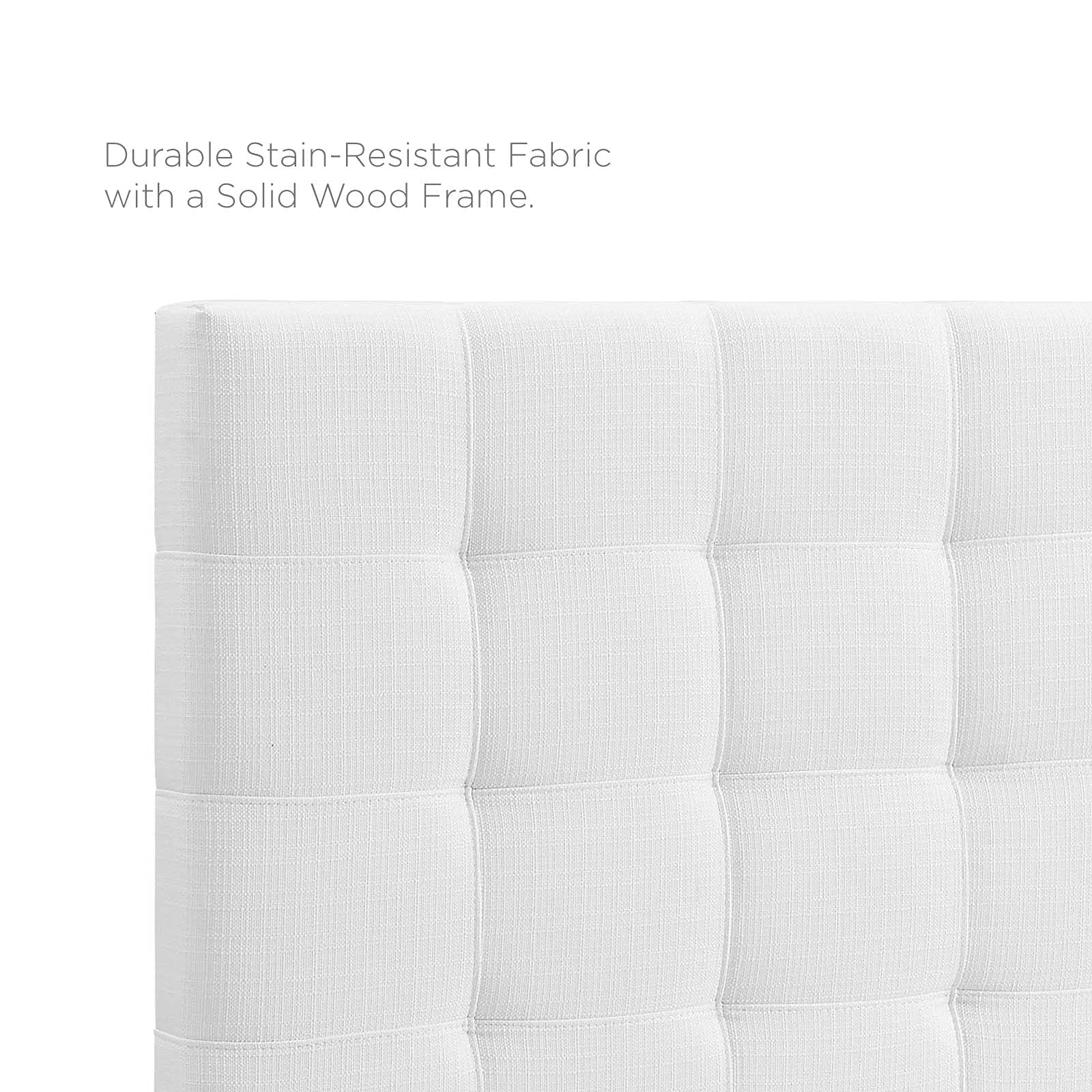 Modway Paisley Upholstered Tufted Linen Fabric Full / Queen Headboard Size In White