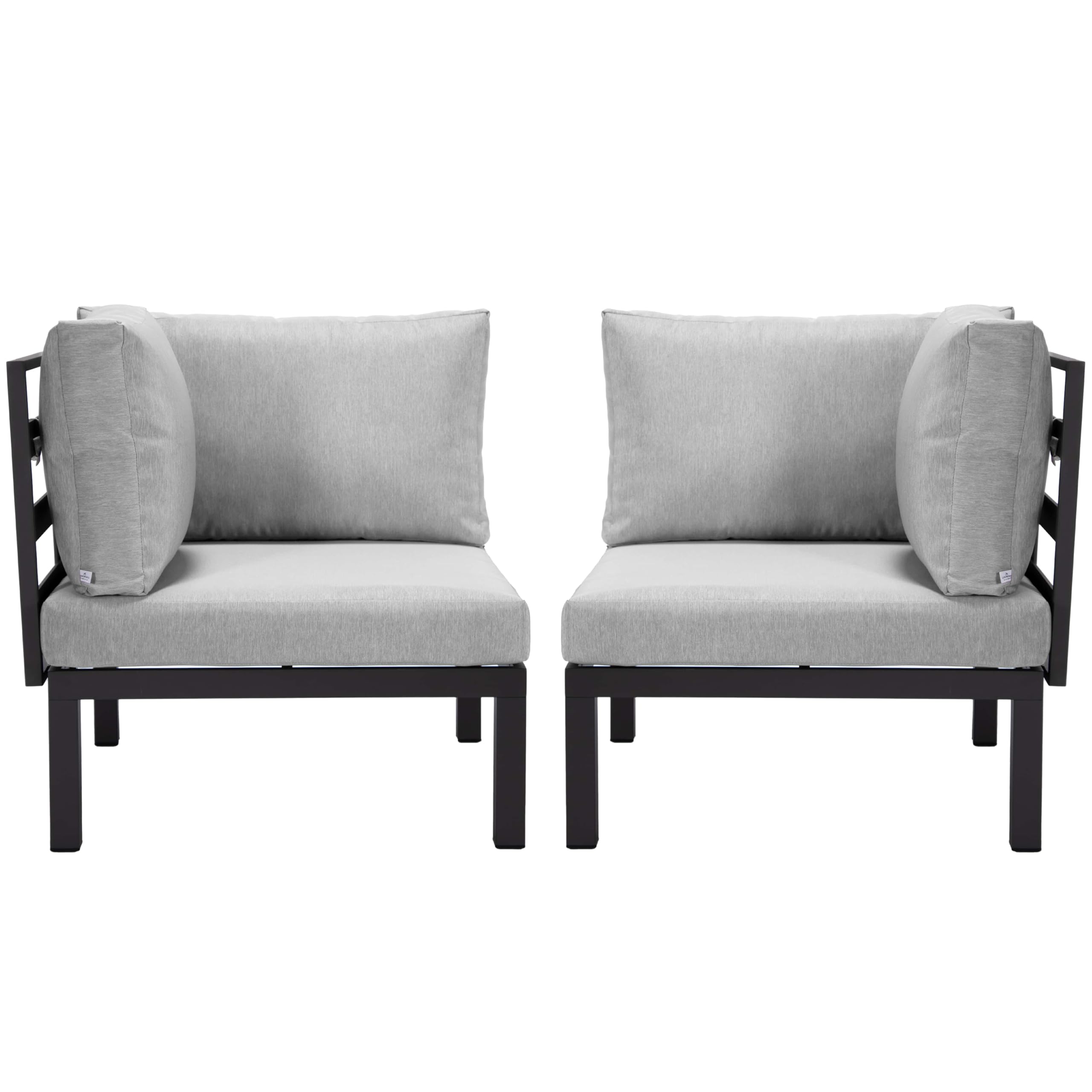 Hamilton Aluminum Patio 2-Piece Corner Seat With Cushions in Light Grey
