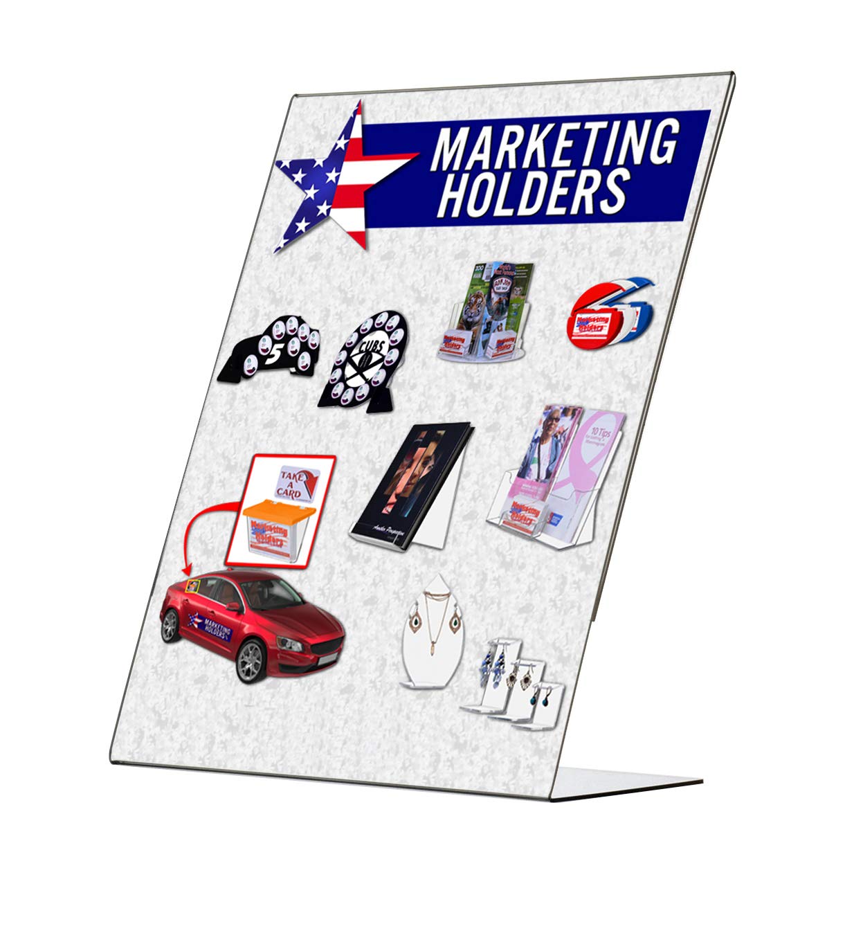 Marketing Holders Table Tent Sign Holder 8.5' X 11' Side Loading Stand 2 Packs Of 10 Totaling 20 Advertisement Literature Flye