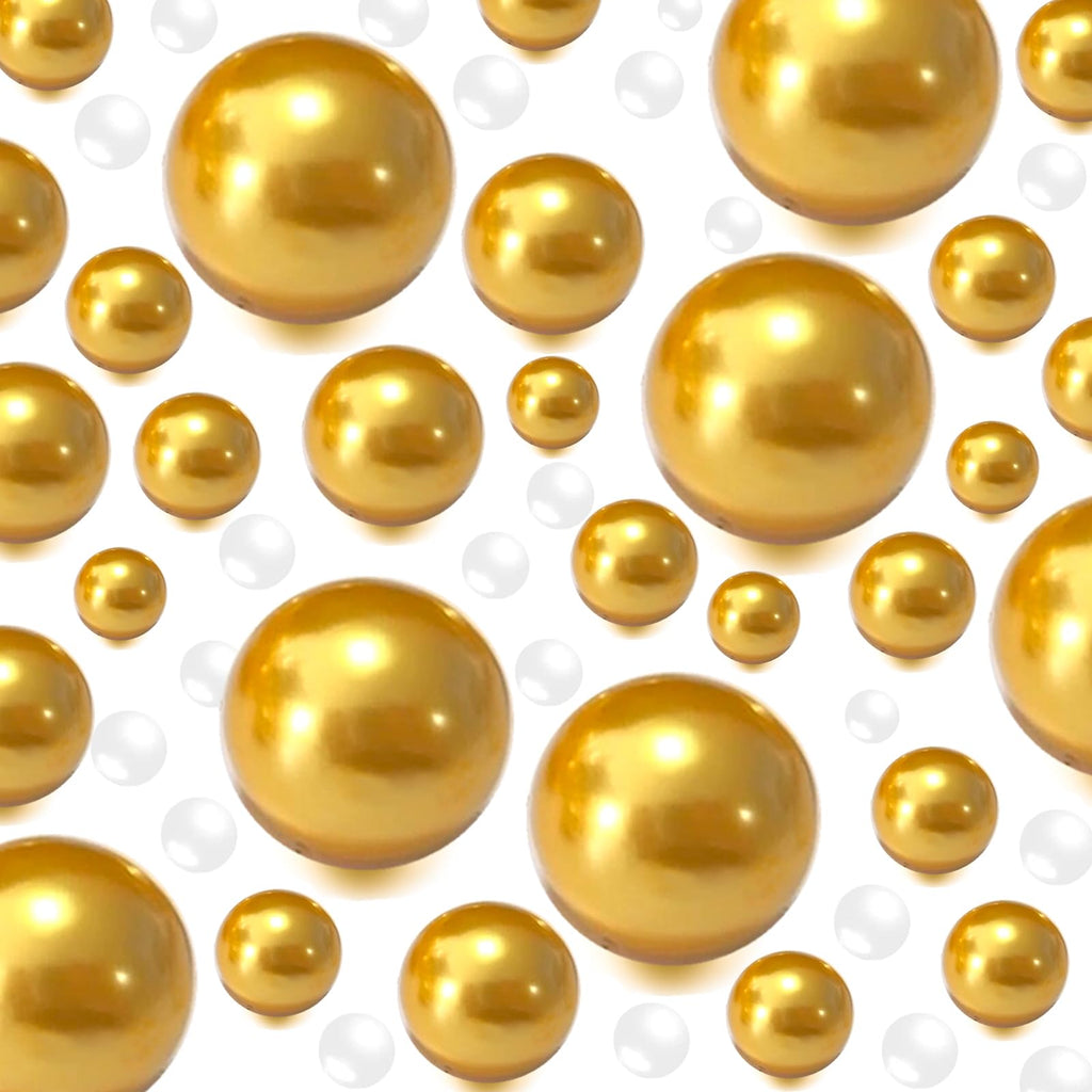 50Pieces Floating NO Hole Pearls Beads for Vases and 500 PCS Water Beads,Vase Fillers for Home Decor,Makeup Brush Beads,Pearls V