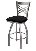 820 Catalina Stainless Steel 25 Swivel Counter Stool with Black Vinyl Seat