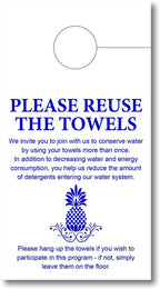 Towel Reuse Door Hanger, Card for Home, Office, Hotels and Hospitality (Pack of 250)