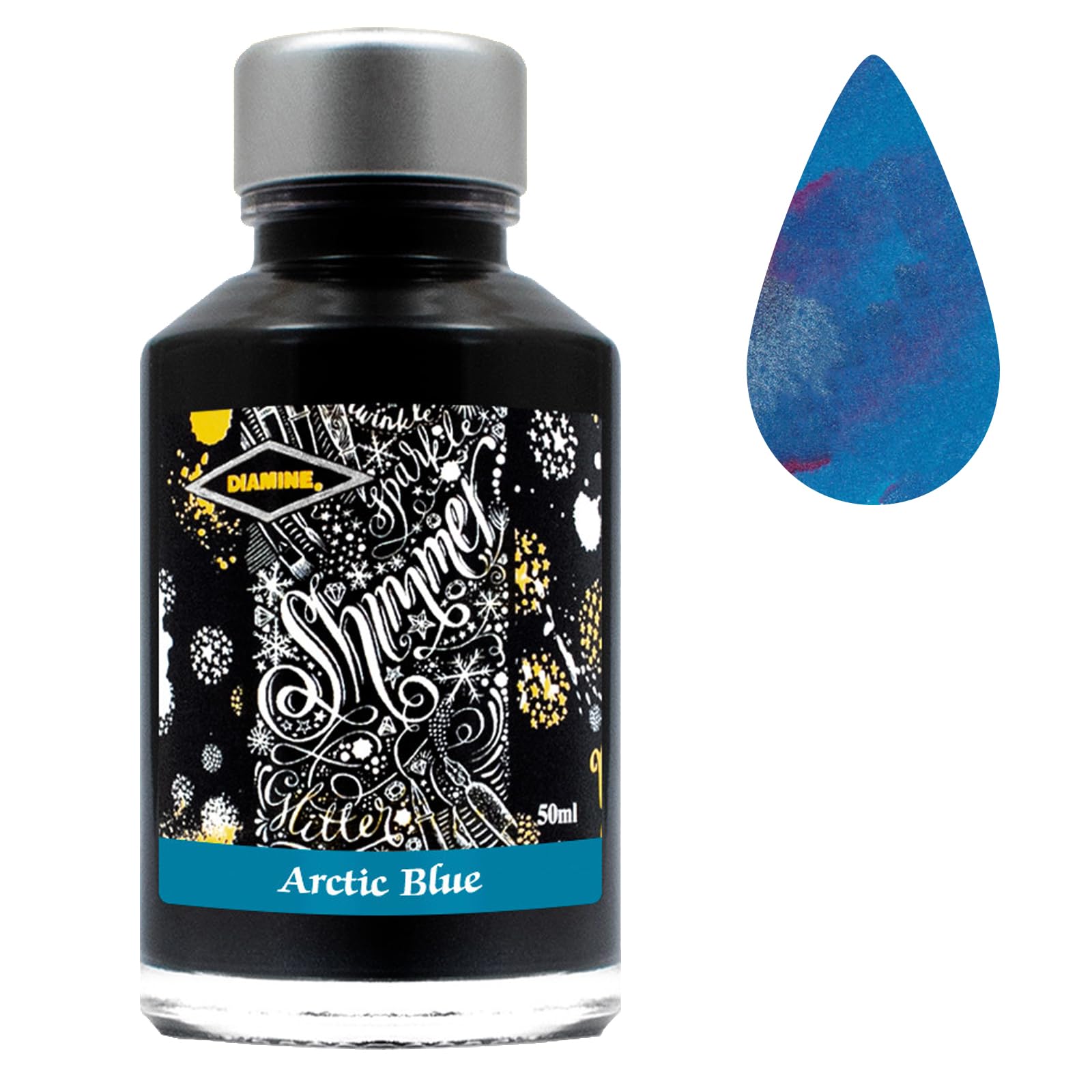 Diamine - Shimmering Fountain Pen Ink, Arctic Blue 50Ml
