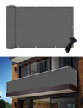 Poyee 3'  16' Dark Gray Balcony Privacy Screen Fence Cover Uv Protection Weather Resistant Waterproof Shade Cloth For Outdoor Pa