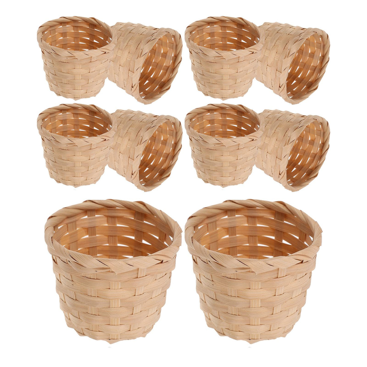 Amosfun 10Pcs Mini Woven Bamboo Storage Baskets Portable Small Shelf Baskets for Fruit Pen Home Office Desktop Supply 2.9 x 2.9 