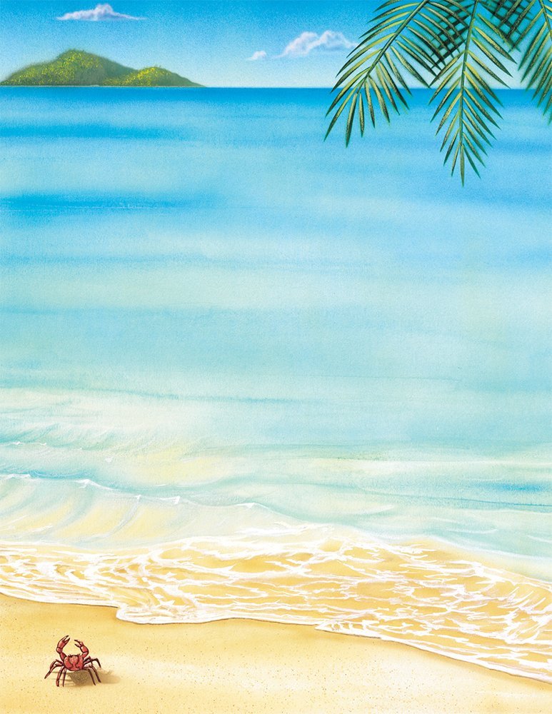 Great Papers! Tropical Beach Letterhead, Printer Friendly, 8.5   X11   , 80 Sheet Pack (2014233)