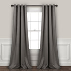 Lush Decor Insulated Grommet Blackout Window Curtain Panels, Pair, 52' W X 108' L, Dark Gray - Classic Modern Design - Chic Wi