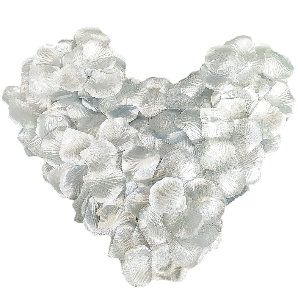 LZXD 1000 Pieces Silver Artificial Silk Rose Petals Flower Decoration Wedding Party Color Silver