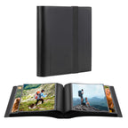 Aevdor Photo Album 5x7 Holds 64 Photos Black Inner Pages with Strong Elastic Band, Small Photo Album 5x7, Mini Picture Book for 