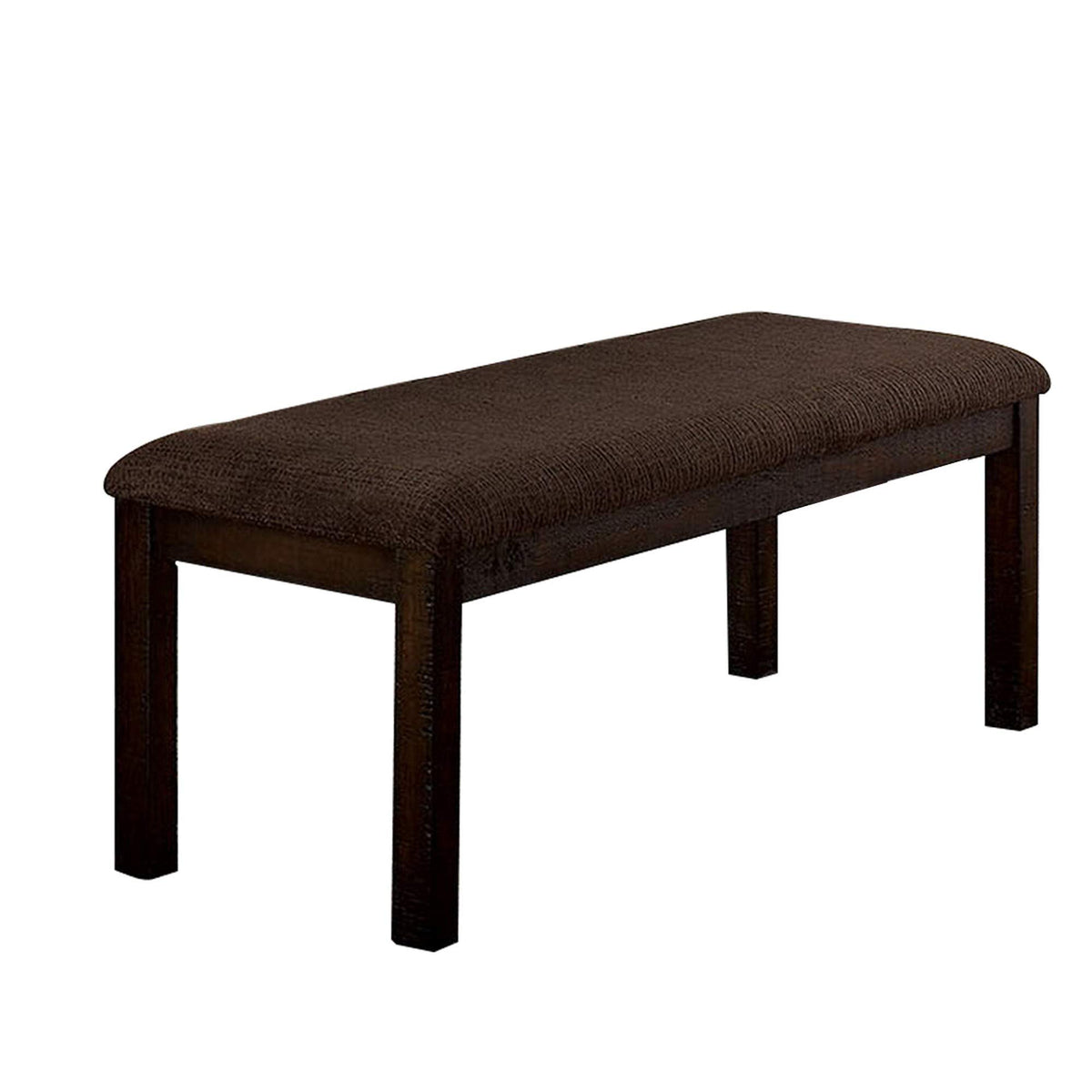 Benjara Bm230635 18 In. Padded Bench With Wooden Frame, Brown