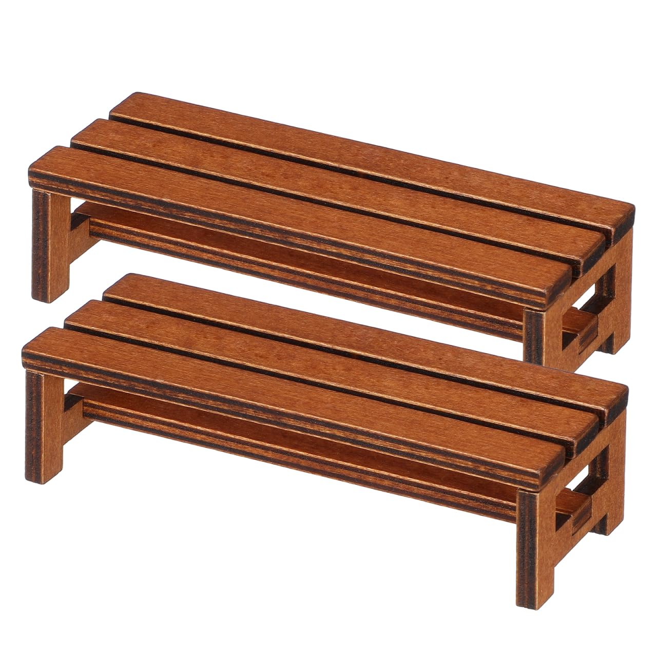 BESPORTBLE 2Pcs Miniature Bench Model Tiny Furniture for Dollhouse Decor for Micro Landscape Mini House Accessories Details Desi