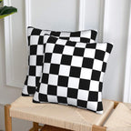 Checkered Pillow Covers 18X18 In Couch Black And White Plaid Pillow Case Sets Of 2 Modern Decorative Square Throw Pillows For Ho