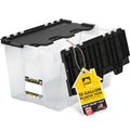 12 Gallon Heavy Duty Plastic Storage Tote with Flip Lid 21.515.25 12.5