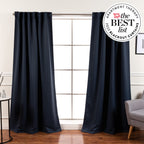 Best Home Fashion Premium Blackout Curtain Panels - Solid Thermal Insulated Window Treatment Blackout Drapes For Bedroom - Back