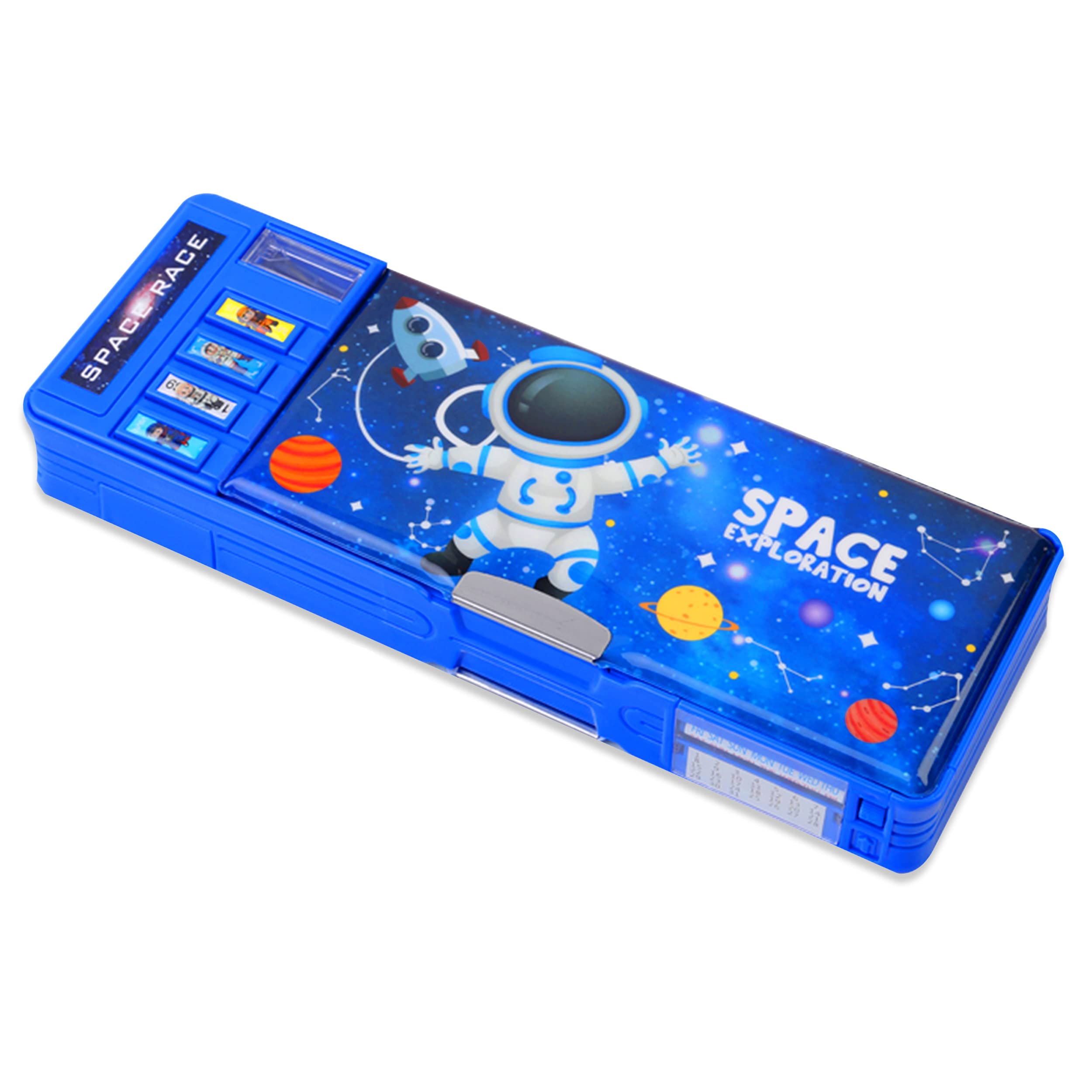 Pop Up Multifunction Pencil Case For Boys, Cute Cartoon Pen Box Organizer Stationery With Sharpener, Schedule, Whiteboard, Schoo