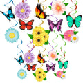HADDIY Flower Butterfly Birthday Party Decorations,30 Set Spring Summer Hanging Swirl Ceiling Decor for Classroom Office Garden