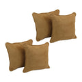 Blazing Needles Corded Microsuede Throw Pillow, 18", Camel 4 Count