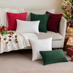 Miulee Pack Of 2 Army Green Corduroy Pillow Covers Soft Boho Striped Throw Pillow Covers Set Decorative Square Cushion Cases Pillowcases For Spring Sofa Bedroom Couch 18 X 18 Inch