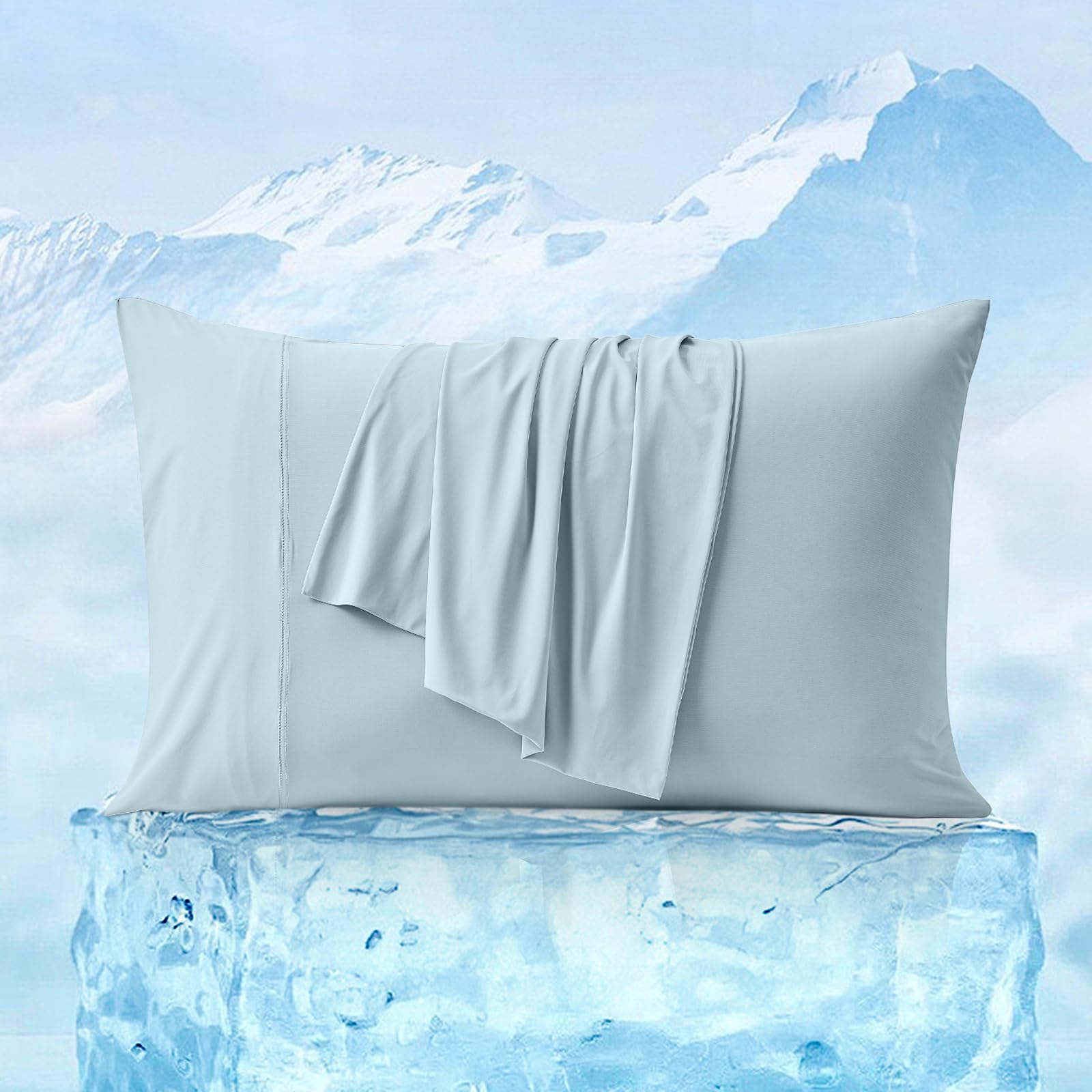 Cozy Bliss Cooling Pillow Cases For Hot Sleepers, Queen Size Set Of 2, Pillowcases For Hair And Skin, Soft & Silky Pillow Covers
