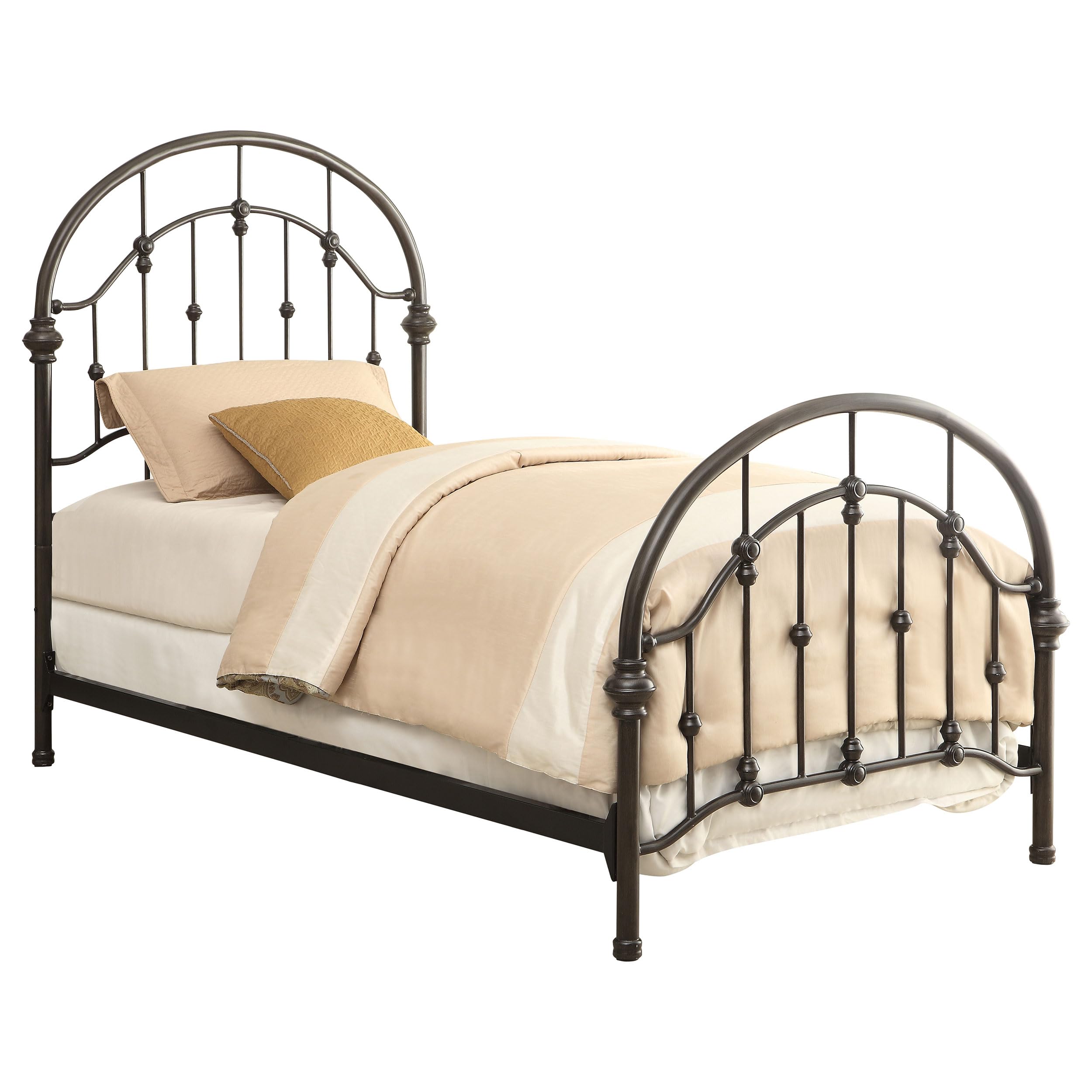 Coaster Home Furnishings Rowan Transitional Wood Twin Size Open Frame Bed Frame 55-inch Headboard Dark Bronze 300407T