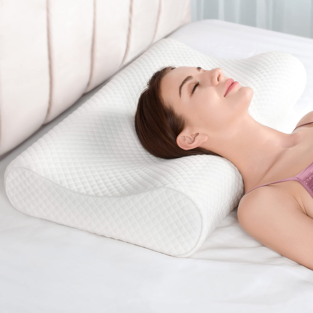 Am Aeromax 32 ' King Size Contour Memory Foam Pillow, Cervical Pillow For Neck Pain Relief, Neck Orthopedic Sleeping Pillows Fo