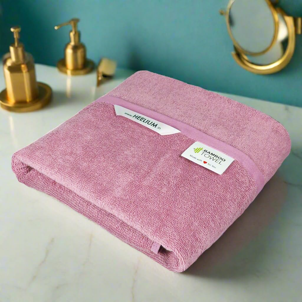 HEELIUM Bamboo Bath Towel | 3X Softer & Quick Drying | 400 GSM 140 X 70 Cm,Peach