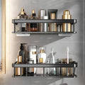 Pramanta SelfAdhesive Bathroom Corner Shelf Bathroom Rack Wall Mount Organizer Stand Aluminum Bathroom Organisers Storage Racks