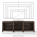Crosley Furniture Ronin Low Profile Tv Stand For 75+ Inch Tvs, Entertainment Center With Storage Shelves, Dark Walnut