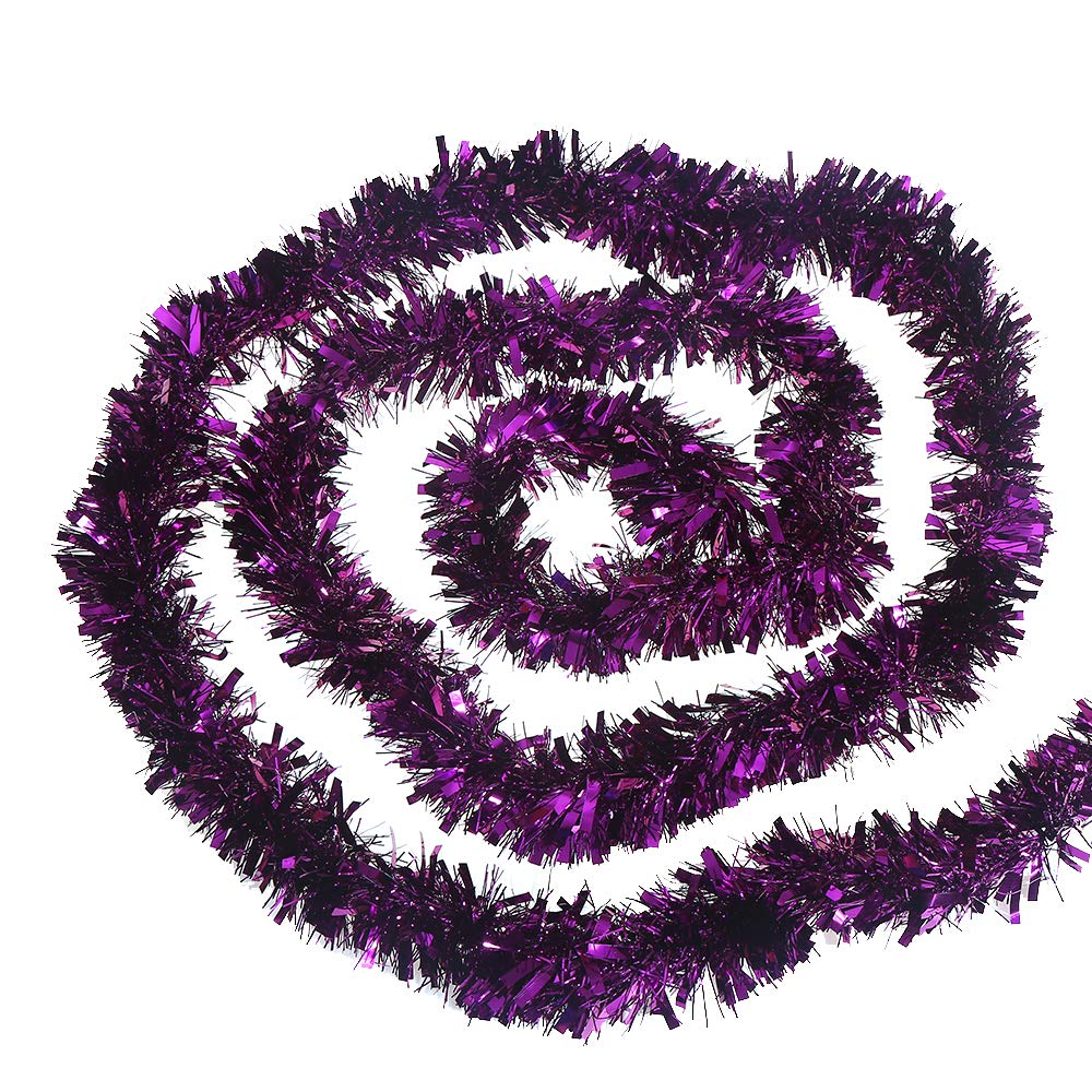 Dark Purple Tinsel Garland for Christmas Tree Decorations Wedding Birthday Party Supplies 33 FEET