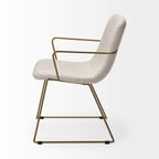 HomeRoots Cream Fabric Wrap with Gold Metal Frame Dining Chair