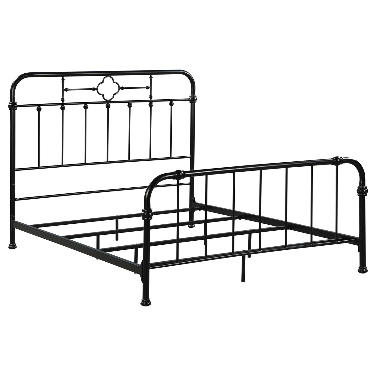 Coaster Home Furnishings Packlan Transitional Metal Eastern King Size Open Frame Bed Frame 52-inch Headboard Matte Black 305946KE