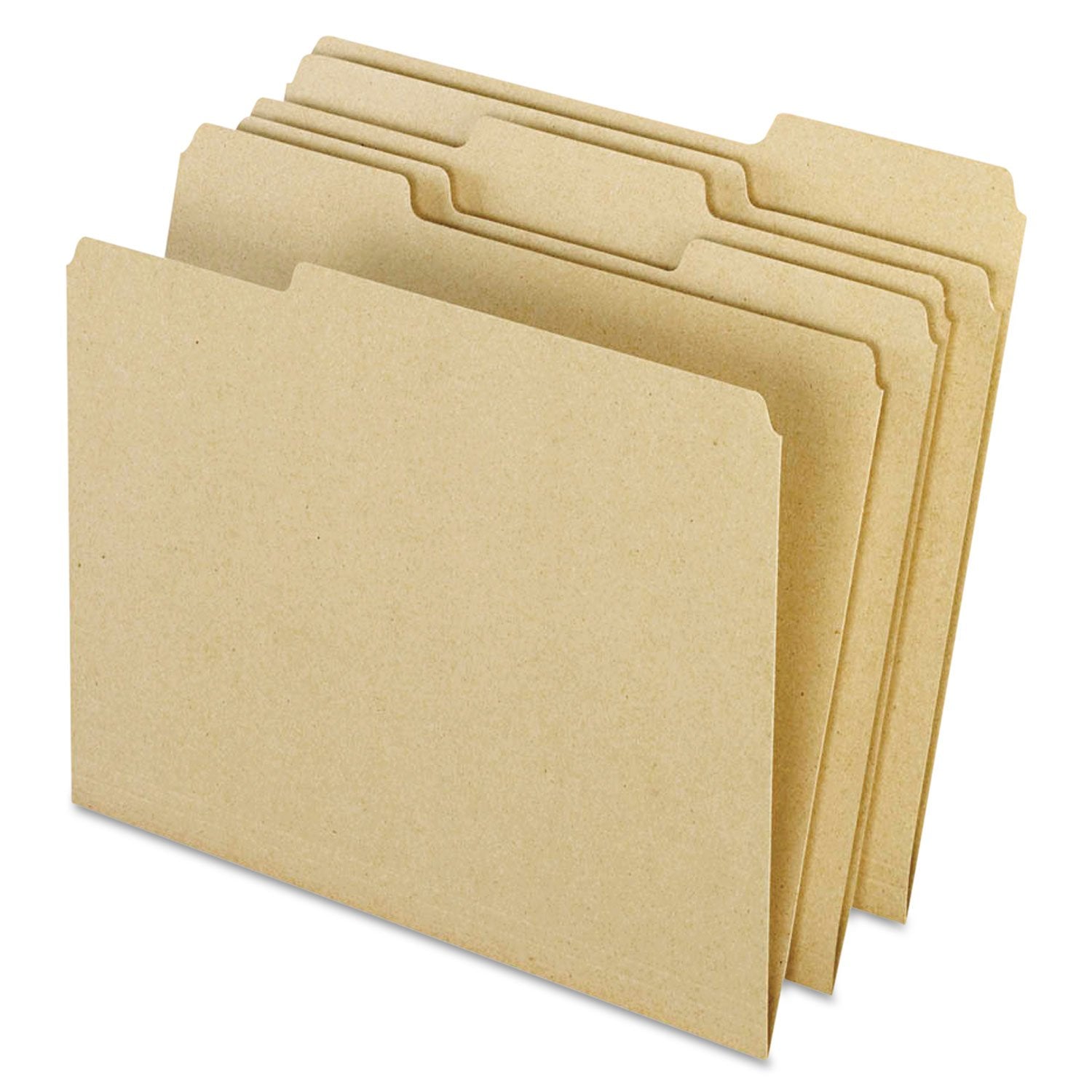 Pendaflex Earthwise 100% Recycled File Folders, 1/3 Cut, Top Tab, Letter Size, Natural, 100 Per Box (04342)
