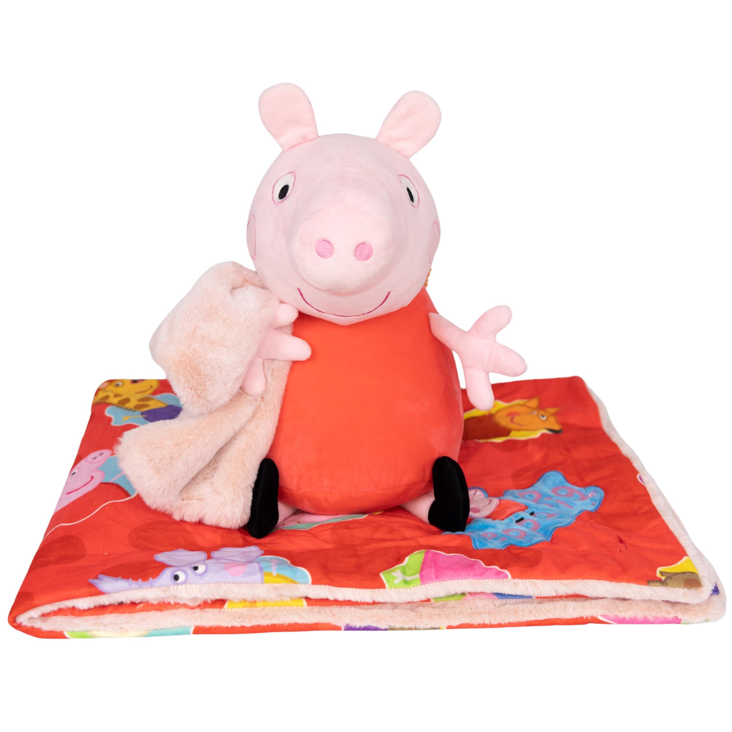 Plushible Bridging Miles With Smiles Peppa Pig Plush Blankie Bestie | Stuffed Animal With Soft Blanket | Baby Essentials | Ultra