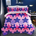 Sky Tex Dark Pink Color Stars Printed 220 Tc Glace Cotton 3D Printed Single Bed Comforter (Buy This Comforter Get 1 N  95 Mask 