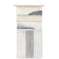 Mkono Macrame Wall Hanging Woven Boho Decor Gray Yarn Fringe Tassel Handmade Home Decoration for Bedroom Living Room Dorm Nurser