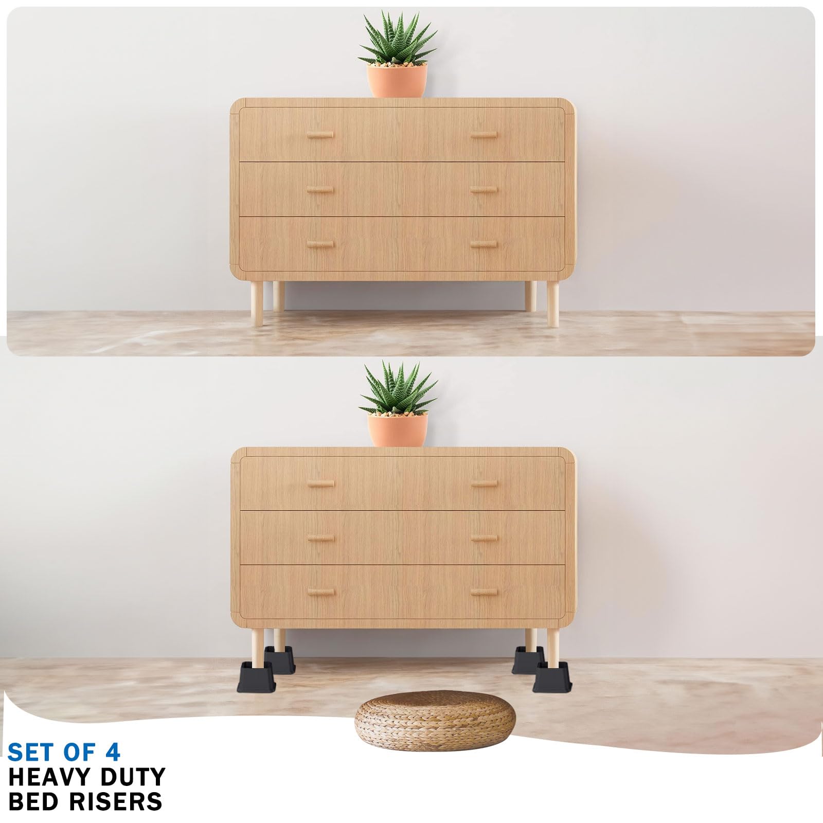 Annkut Furniture Risers 2 Inch-Bed Risers Heavy Duty-Desk Risers For Chair And Table Legs Elevation -Bed Lifts Risers (Set Of 4