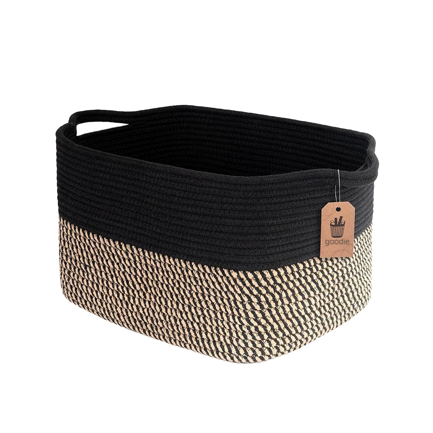Lby Jute Cotton Storage Gift Basket, Rectangle Case For Closet, Packing, Wedding Packaging Organizer Box Jute Basket Handwoven E