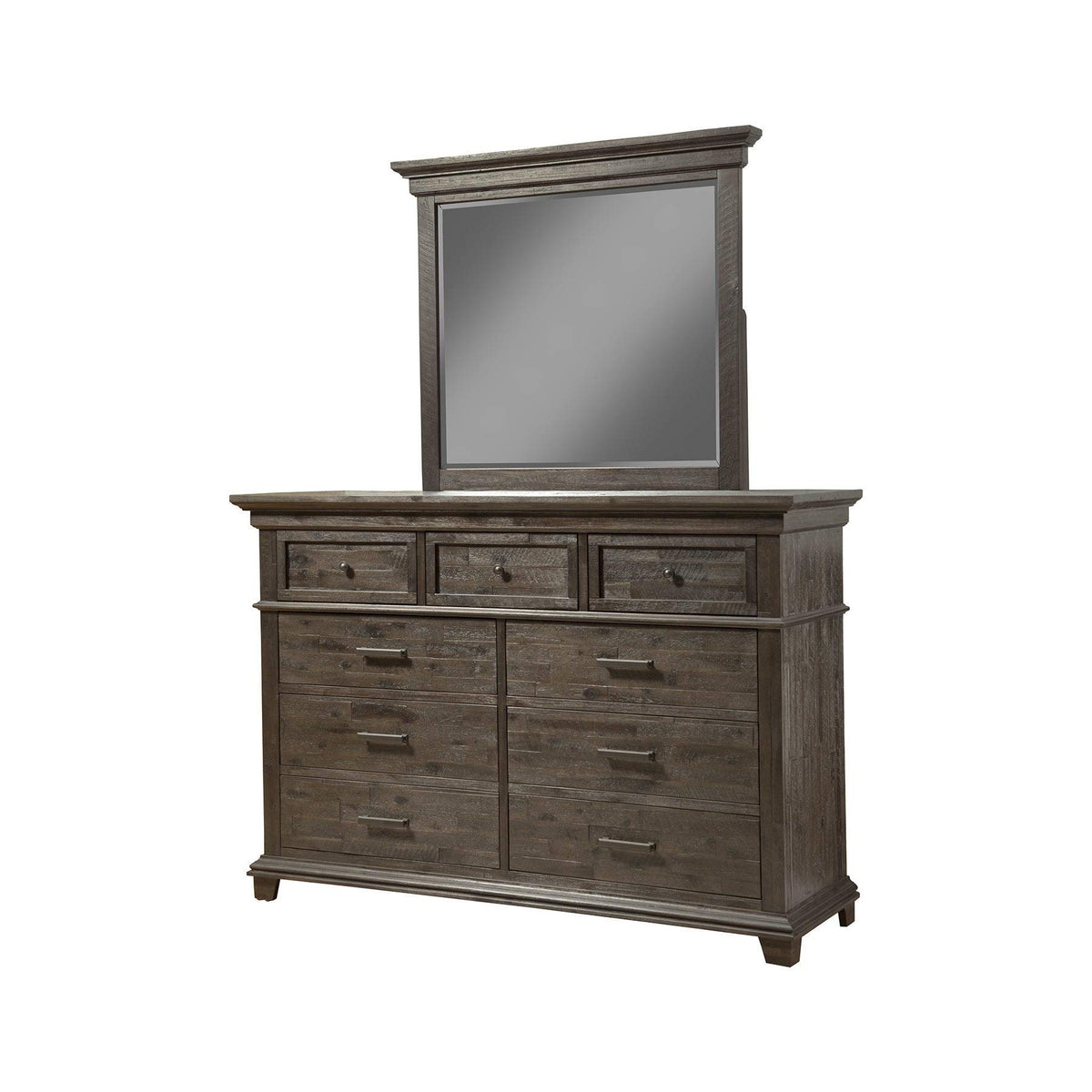 Alpine Furniture Newberry Mirror in Salvaged Gray