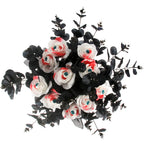 Tinsow 10 Pcs Black Artificial Eucalyptus Branches Stems Faux Eucalyptuses Real Touch Leaf Gathic Theme Party Bouquet Centerpiec