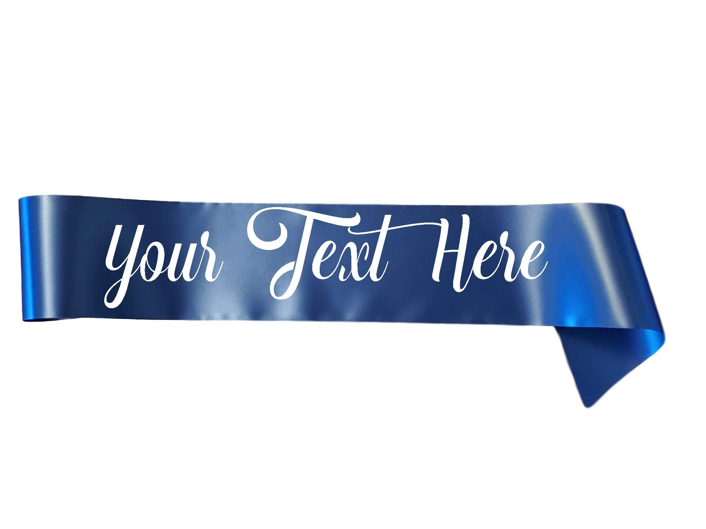 Amys Bubbling Boutique Personalized Sash Special Events or Occasions Halloween Pageant Birthday Wedding Retirement (navy)