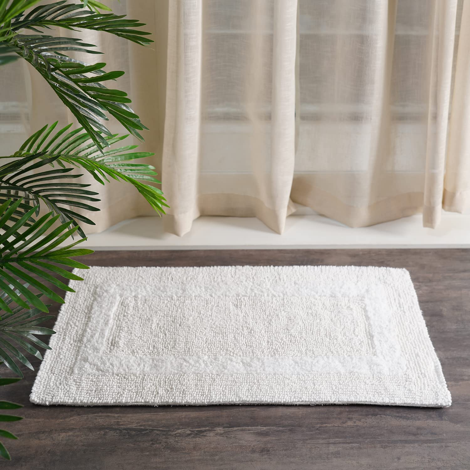 PURE HOME + LIVING White Reversible Bathmat
