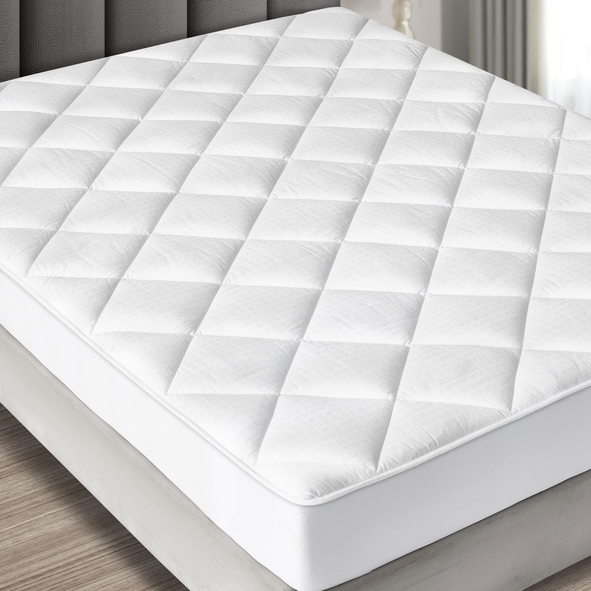 Maxi King Size Mattress Pad - Luxurious Cotton Sateen Mattress Protector - Soft, Comfortable, And Breatheable Mattress Cover - M